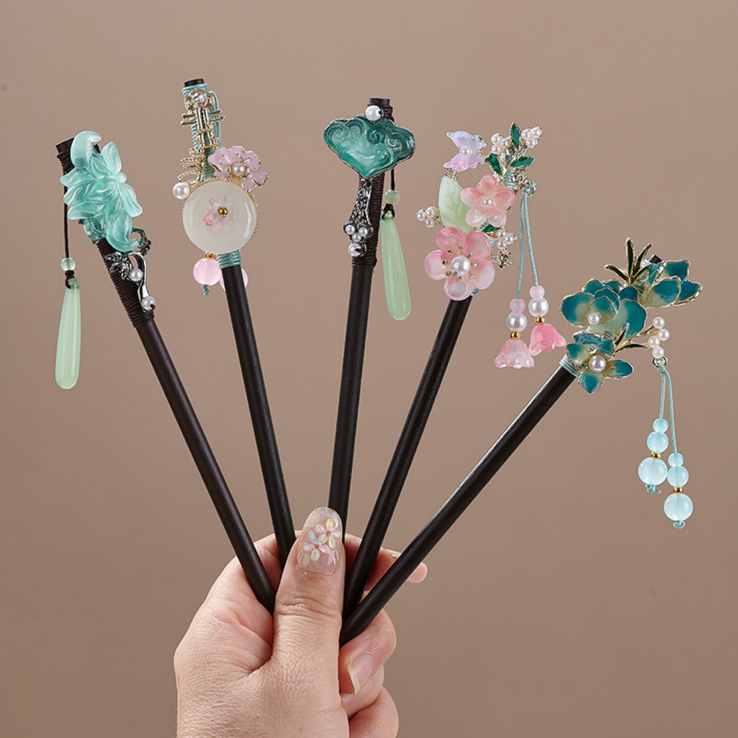 Hair Fork Stick - Vintage-Blumen-Haarnadel für Damen, eleganter Haarstab aus