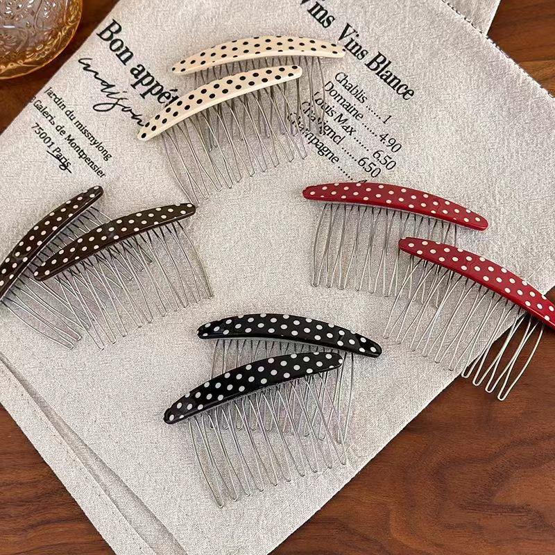 Women Accessories Sale - Bestseller Polka Dot Haarkämme Haarspangen Vintage