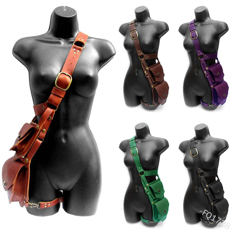 Women'S Viking Accessories - Mittelalterliche Tasche, Gürtel, Leder, Sattel, Geldbörse,