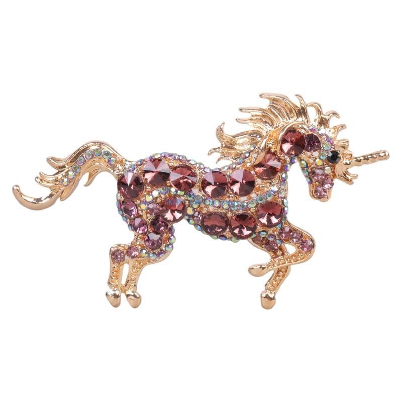 Women'S Accessories Gift Ideas - N0PE Elegante Einhörner-Brosche für Damen, Legierungsschmuck