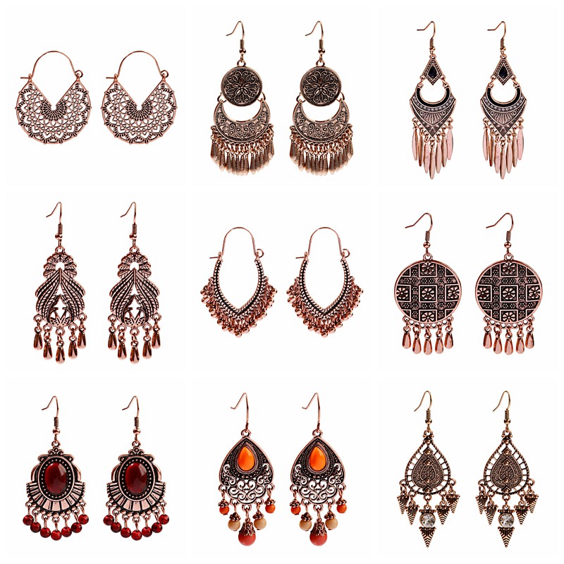Women Accessories India - Frauen Vintage Boho Ethinic Rose Goldene