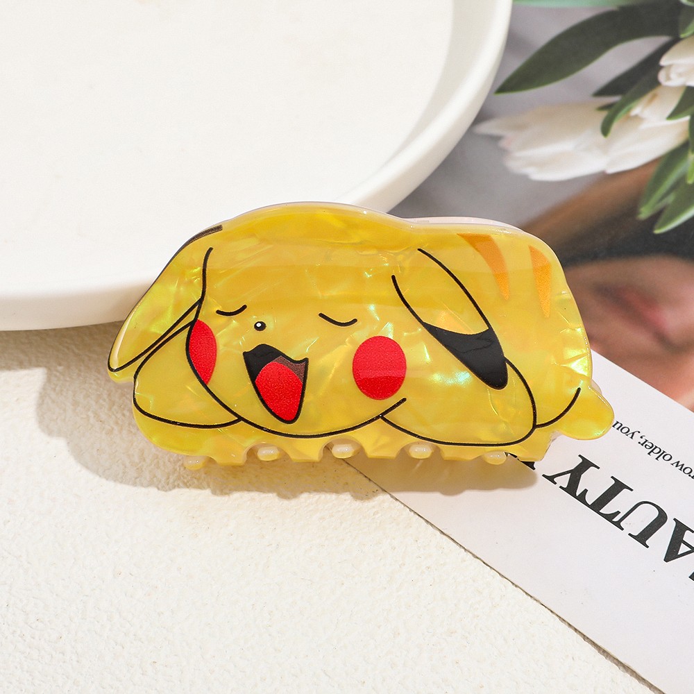 Women'S Yellow Accessories - Cartoon Pokemon Pikachu Haarklammer Transparente Gelbe