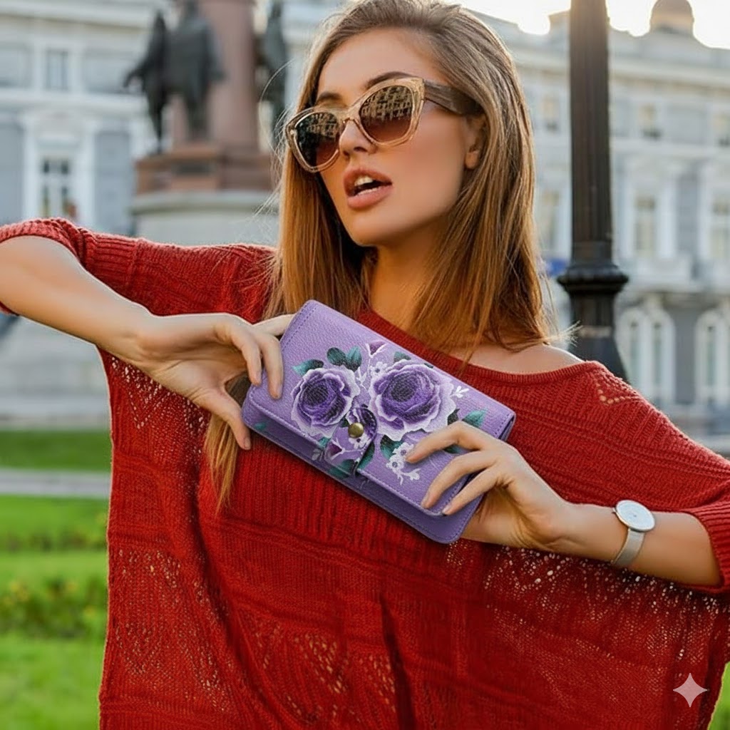 Women'S Accessories Purse - Elegante florale PU-Leder-Clutch-Geldbörsen für Damen –