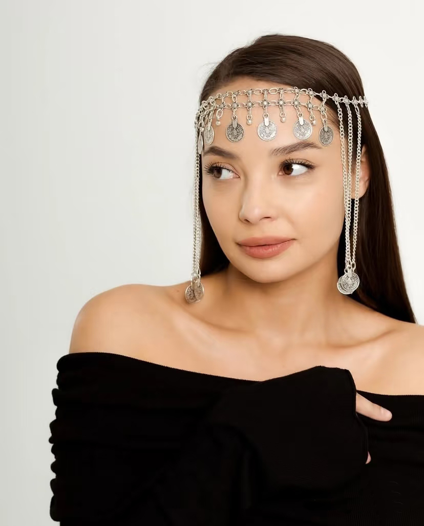 Women Accessories India - Retro Silber Legierung Kette Stirn Kopfschmuck
