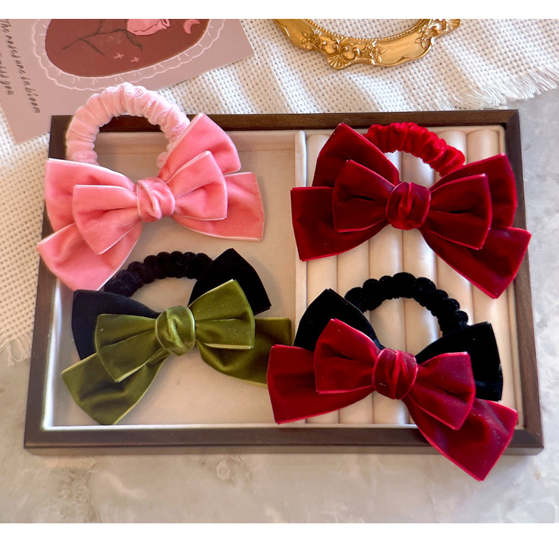 Hair Tie Velvet - Niedliche Rote Samt-Haarschleifen Elastische Pferdeschwanzhalter für