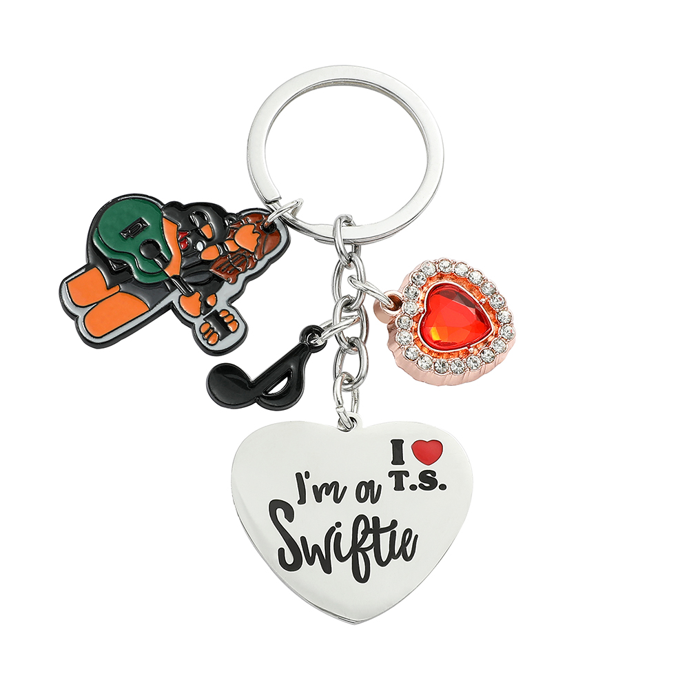 Women'S Key Accessories - Taylor Schlüsselanhänger für Fans: Edelstahl-Herzanhänger Schlüsselringe