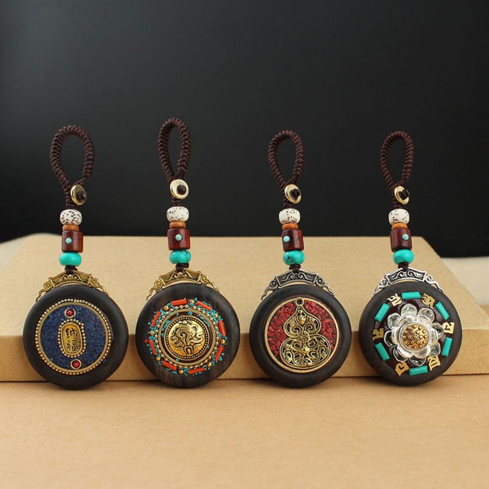 Women Accessories Nepal - Ethnischer Stil Ebenholz Holz Auto Schlüsselanhänger