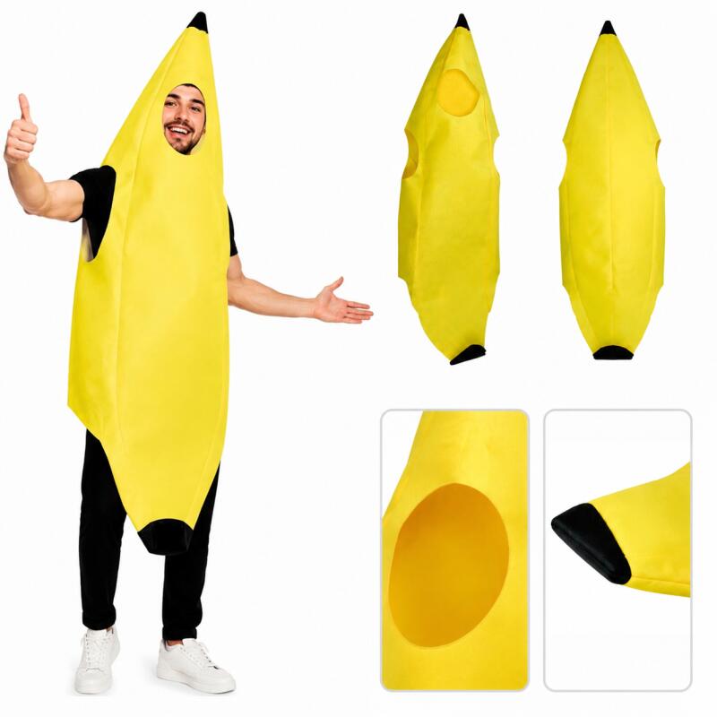 Women'S Yellow Accessories - Erwachsenen-Bananenkostüm Lustiger Frucht-Jumpsuit Halloween-Party Cosplay-Outfit Gelbes