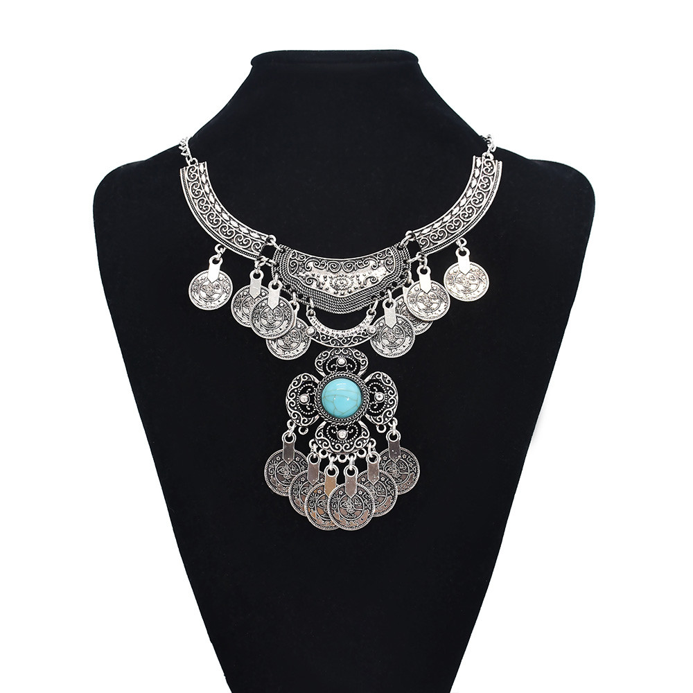 Women Accessories Nepal - Vintage Legierung ausgehöhlte große Blume Münzen