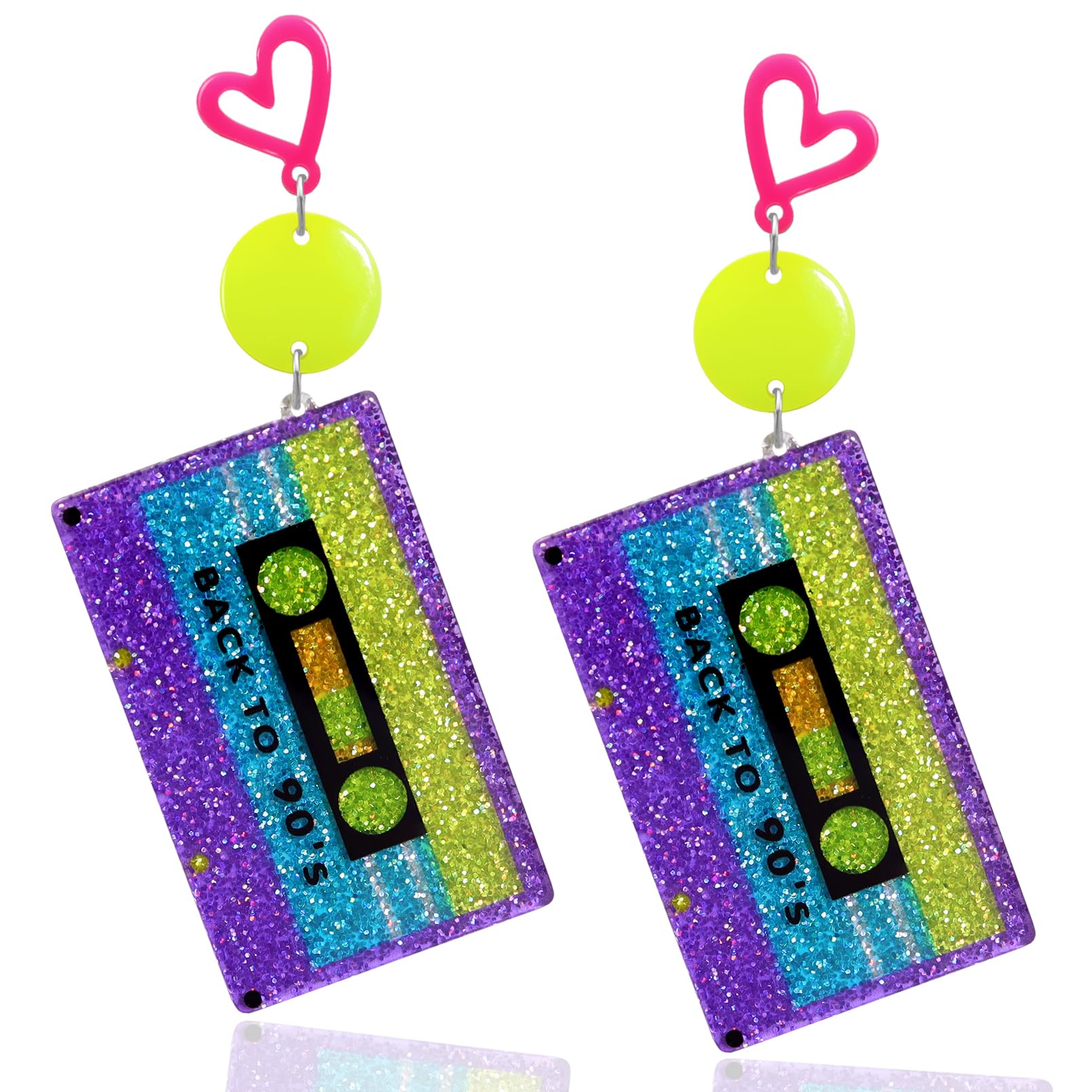 Women'S Accessories In The 80S - Acryl Runde Tropfen-Ohrringe 80er 90er Neon