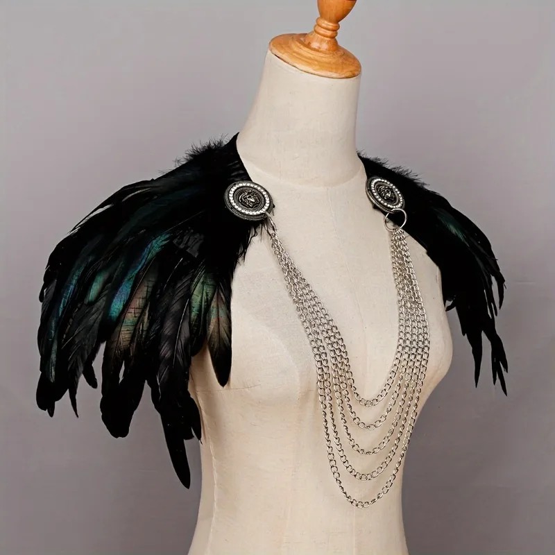 Women'S Viking Accessories - 1 Stück Federumhang im Wikinger-Stil –