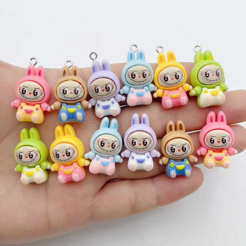 Women'S Key Accessories - 10 Stück Kawaii Hasen-Erdbeerhaus Harz-Anhänger, Niedliche