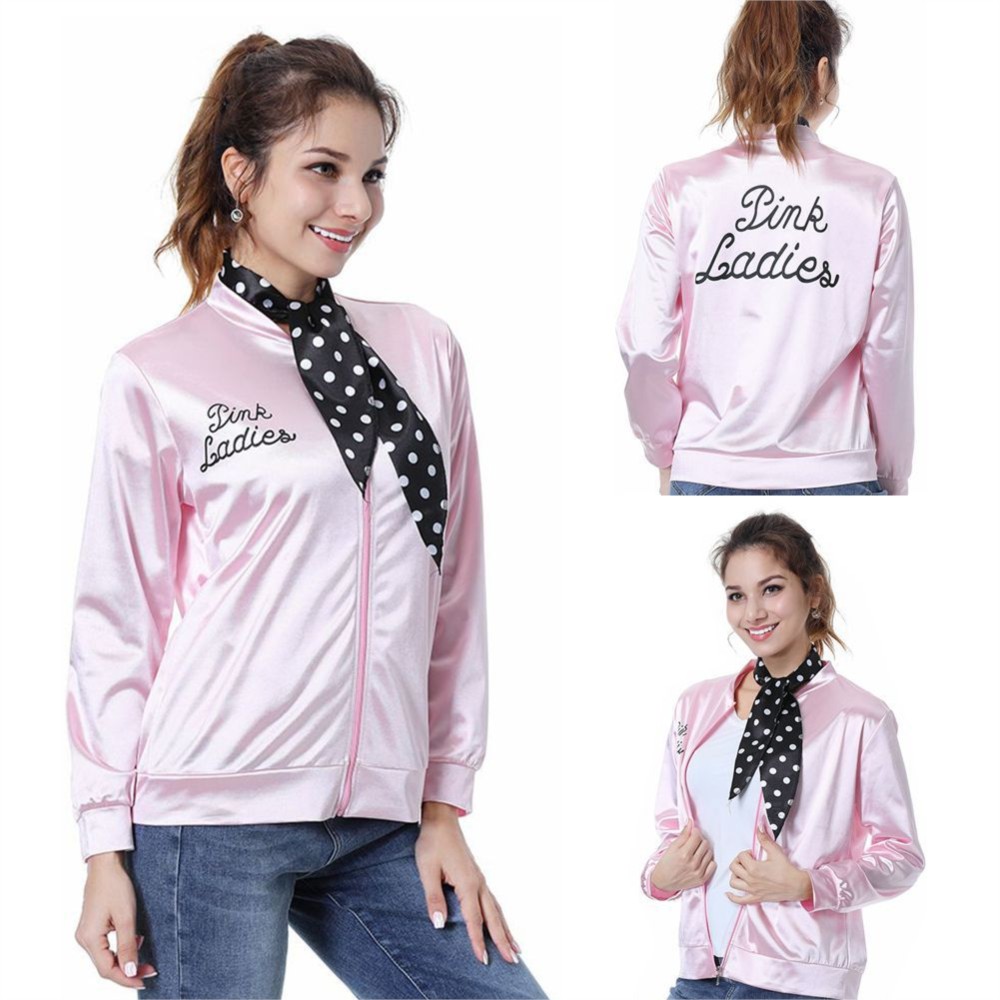 Women'S Accessories In The 1950S - Pink Ladies Grease Cosplay Shirt Kostüm