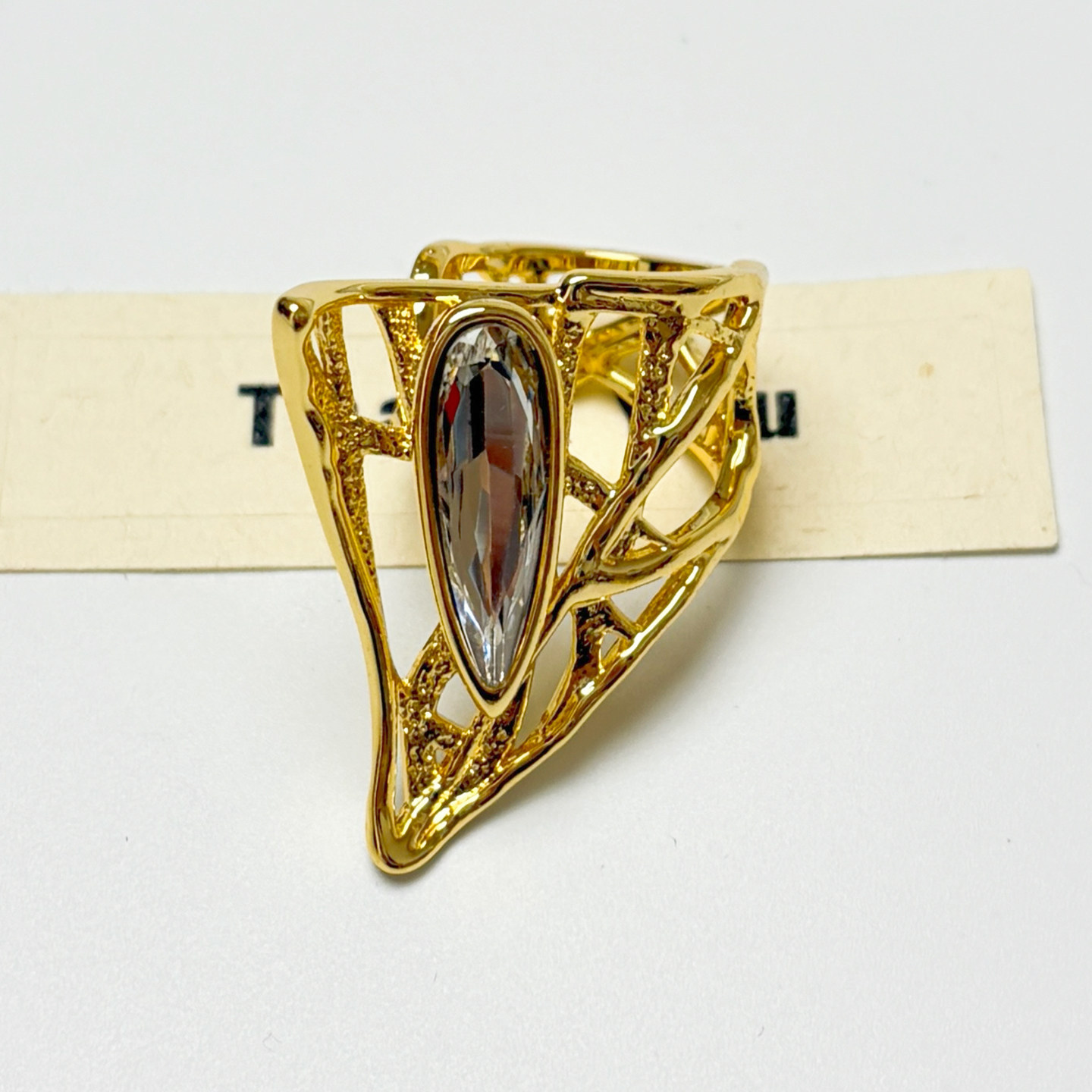 Women'S Accessories In The 80S - Vintage 80er Jahre Hohler Ranken-Tropfen-Offener Ring