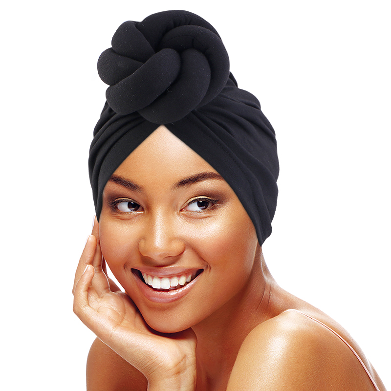 Women Accessories India - Große blume Kabel verknotet turban kopf