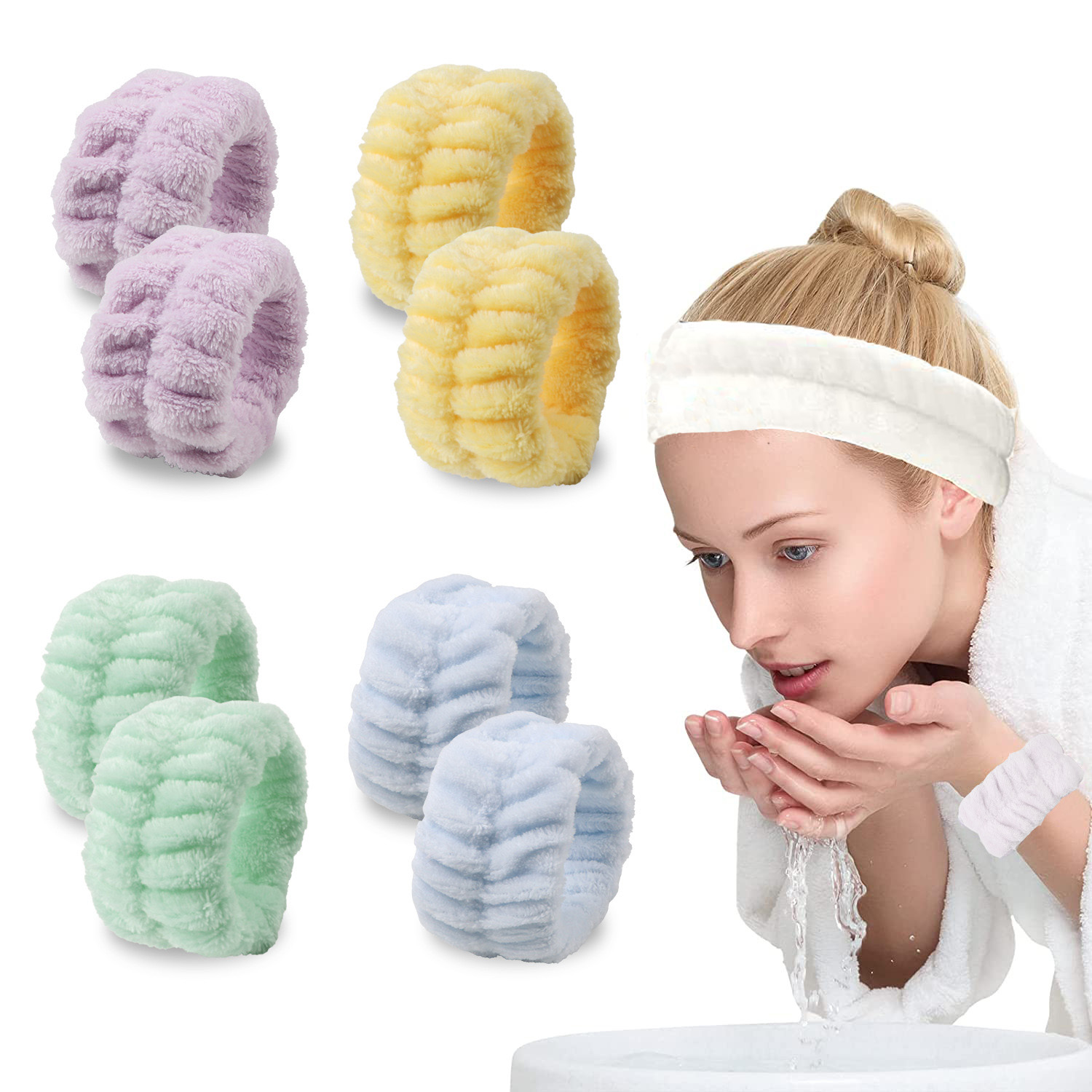 Hair Tie Velvet - Samtweiches, elastisches Stirnband, Gesichtswasch- und Make-up-Stirnband,
