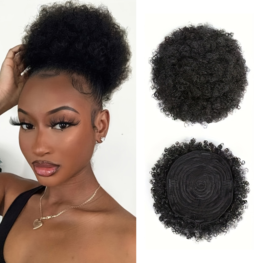 Women Accessories India - Afro Kinky Puffs 100 % Echthaar