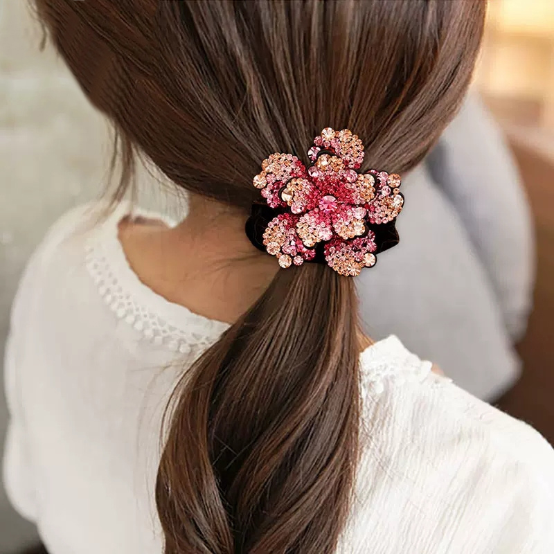 Frauen Strass Scrunchies Samt  – Hair Tie Velvet Bewertung und Preis