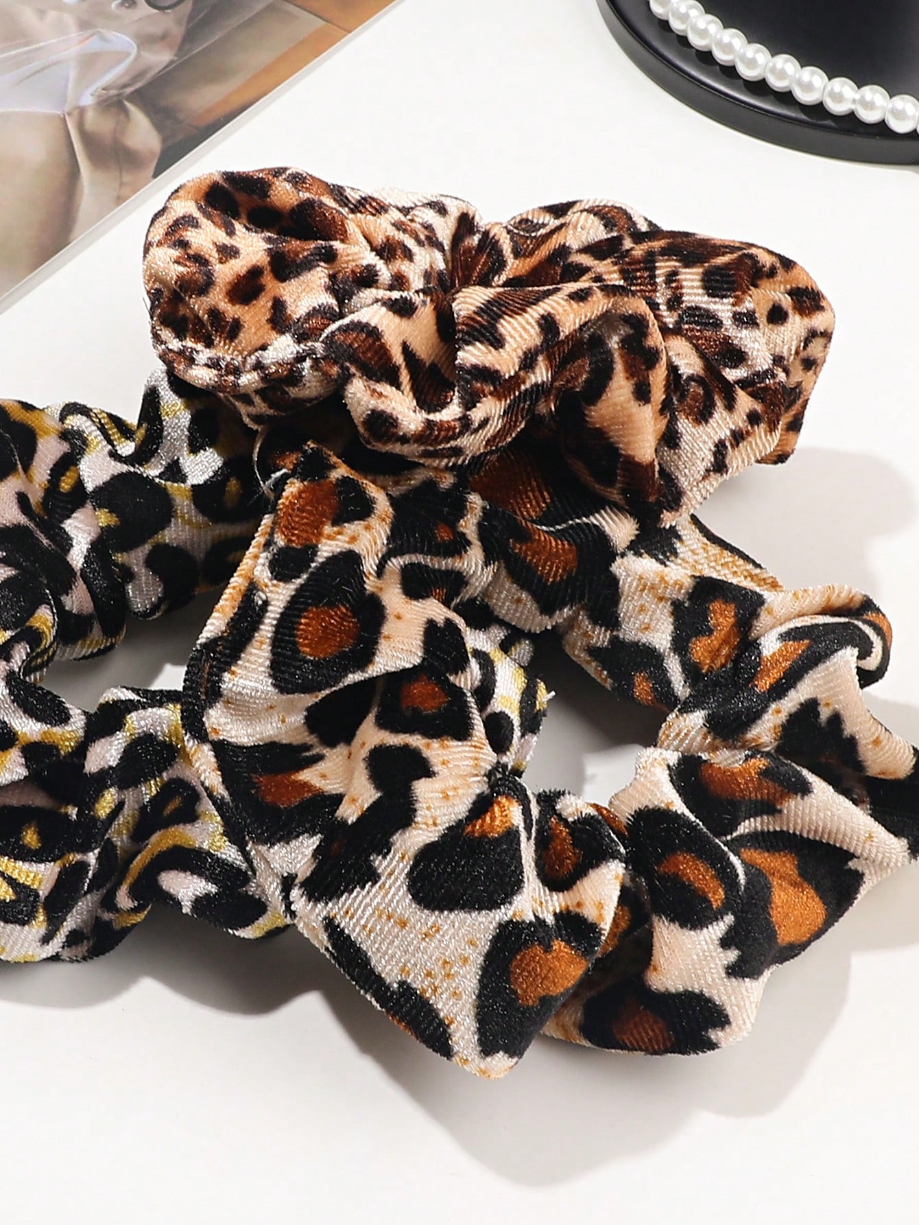 3/6/12PCS Leopard Samt und Sei – Hair Tie Velvet Bewertung und Preis