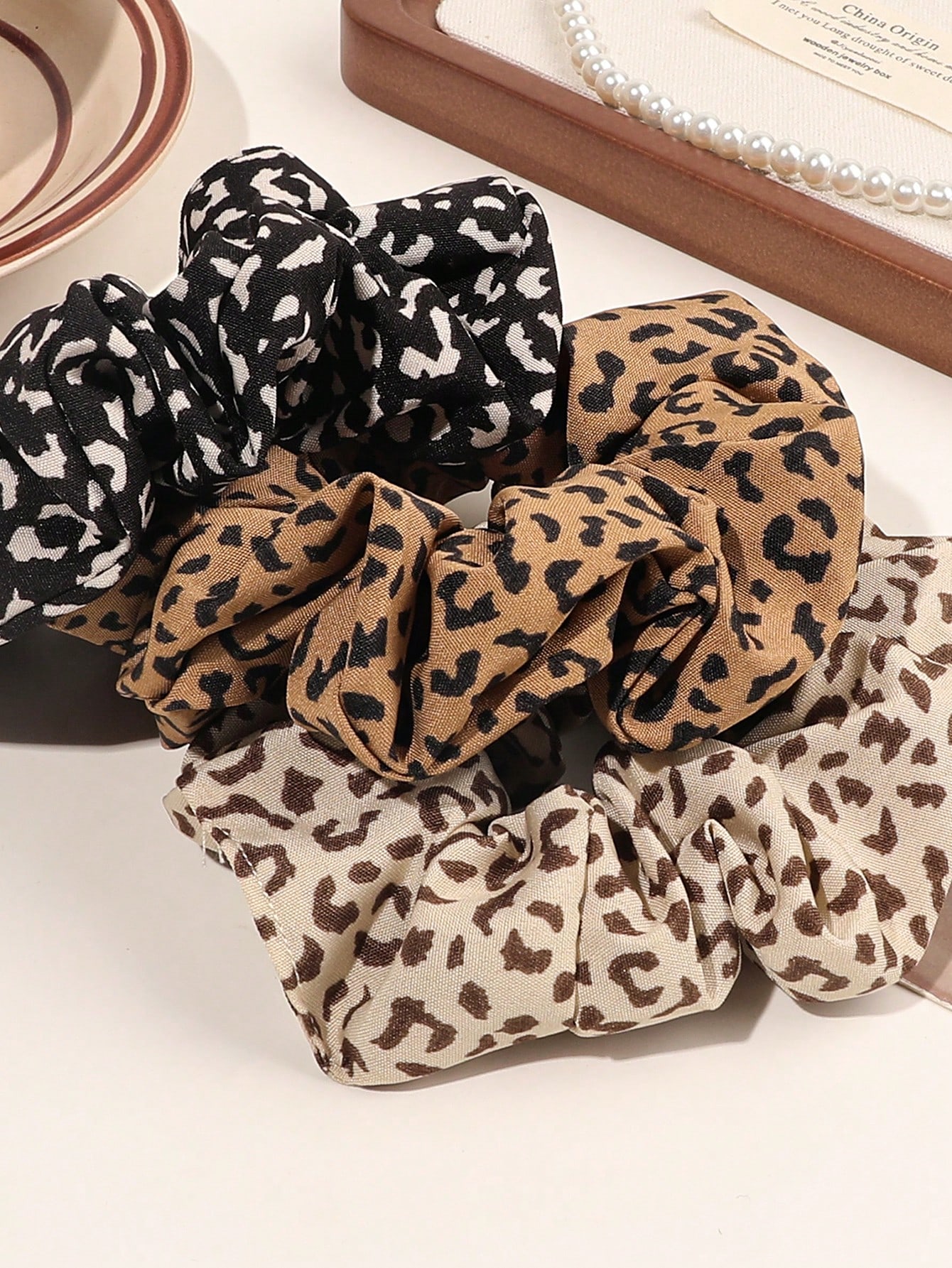 3/6/12PCS Leopard Samt und Sei – Hair Tie Velvet Bewertung und Preis