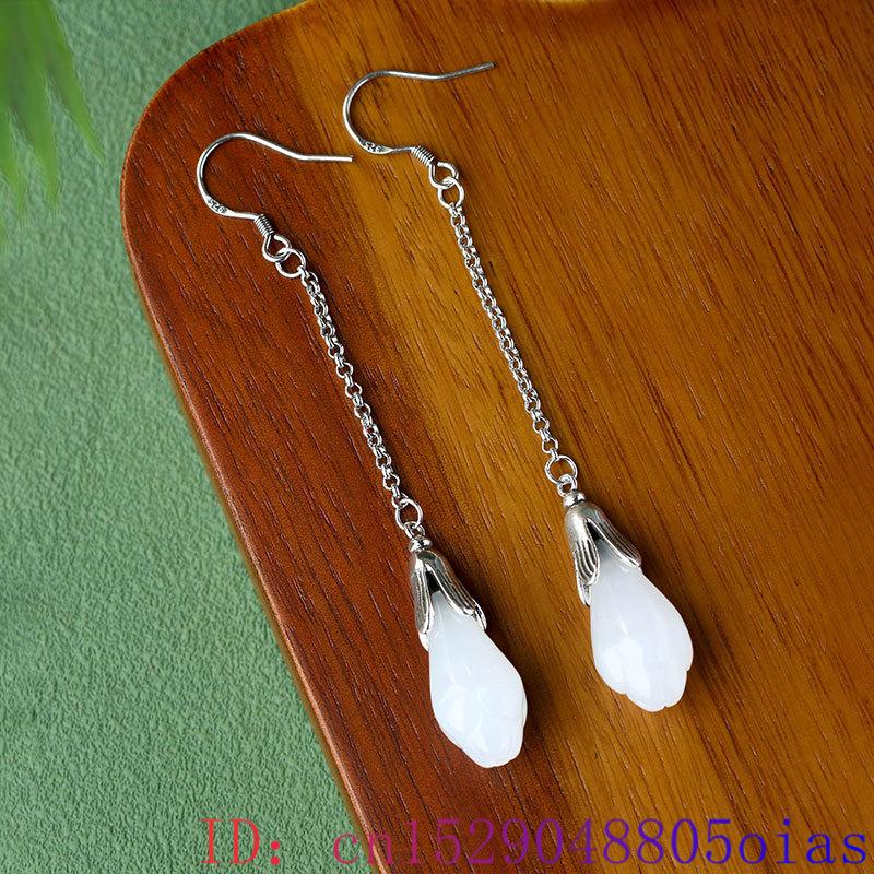 Weiße echte Jade-Blumen-Ohrrin – Women'S Yellow Accessories Bewertung und Preis