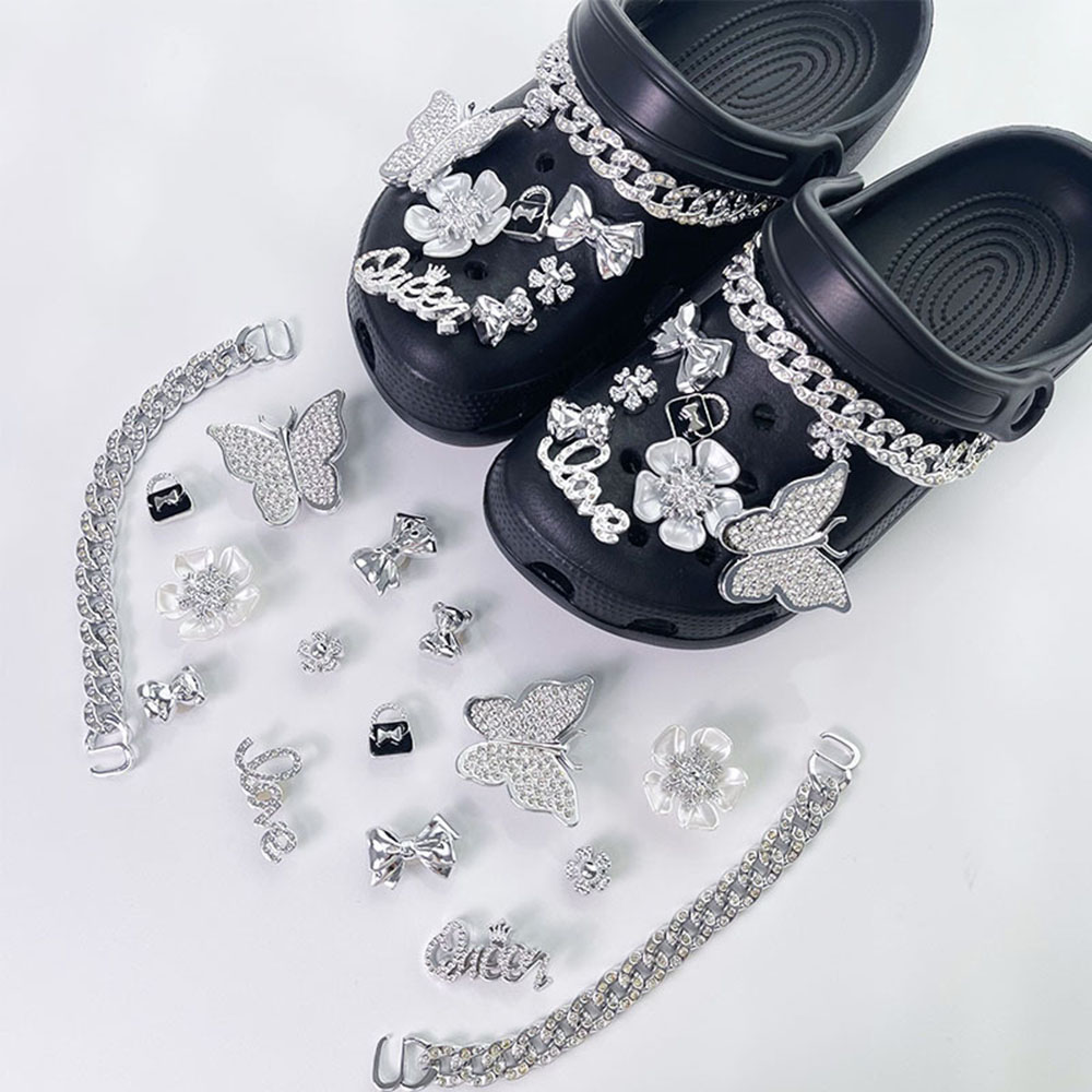 Glitzernde DIY-Schuh-Charms fü – Women'S Accessories For Crocs Bewertung und Preis