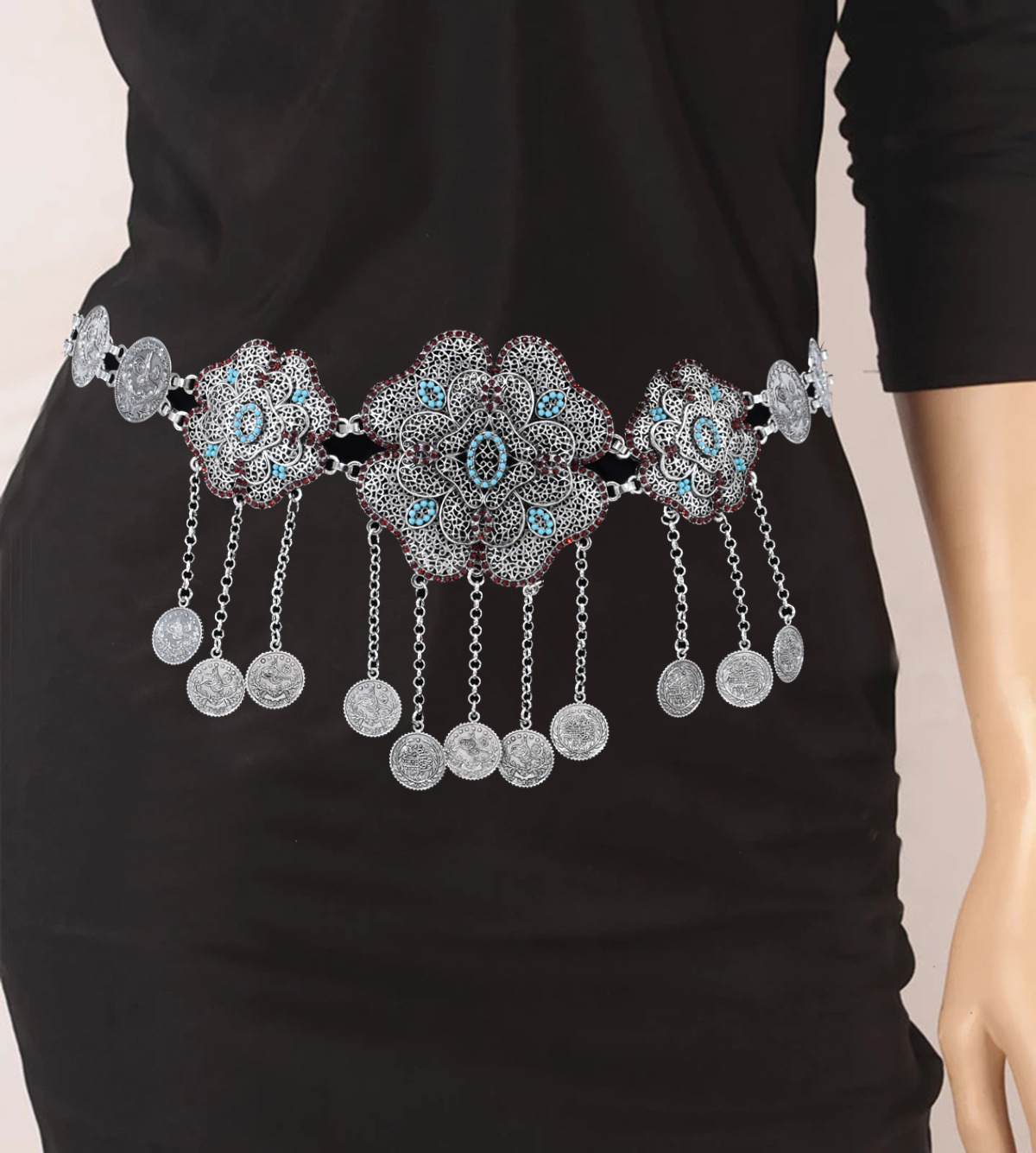 Aushöhlen Blume Münzen Kette A – Women Accessories India Bewertung und Preis