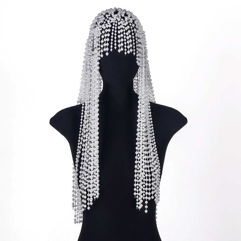 Mode Perle Quaste Kopf bedecku – Women Accessories India Bewertung und Preis