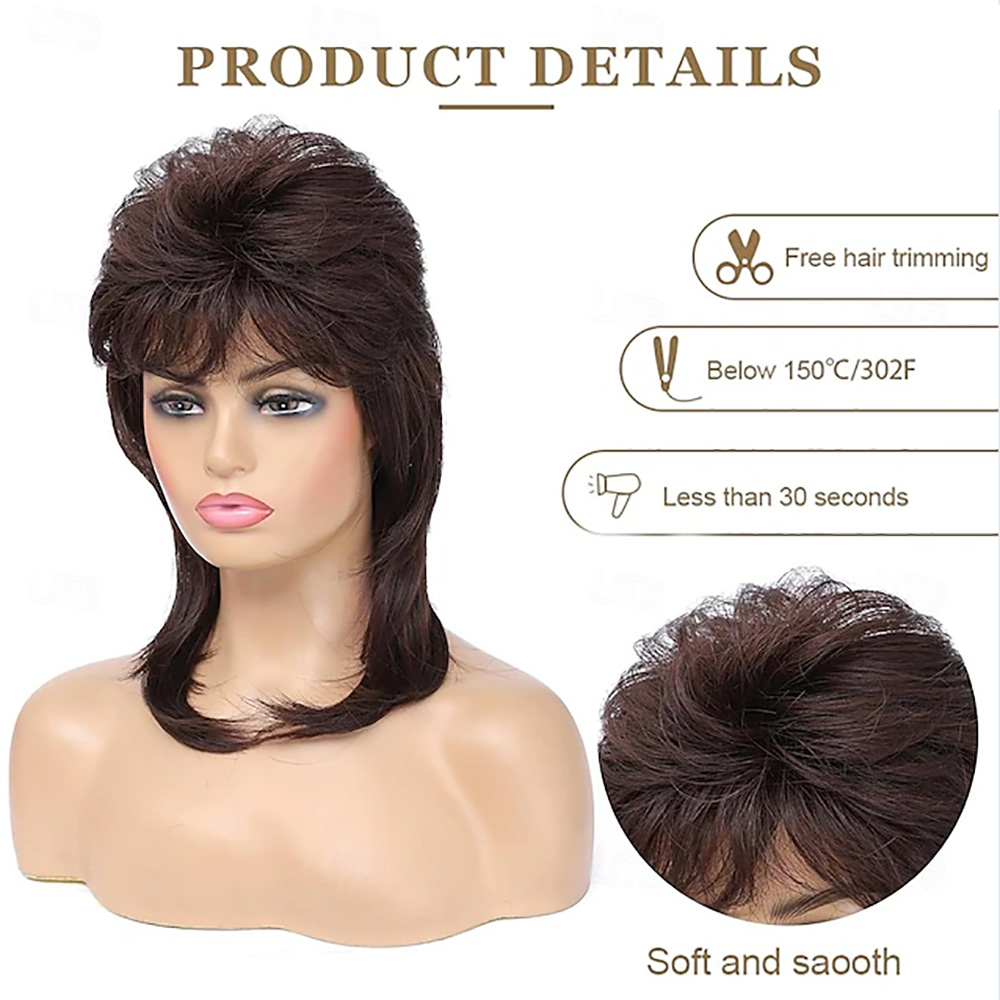 HAIRJOY Kunsthaar-Mullet-Perüc – Women'S Accessories In The 80S Bewertung und Preis