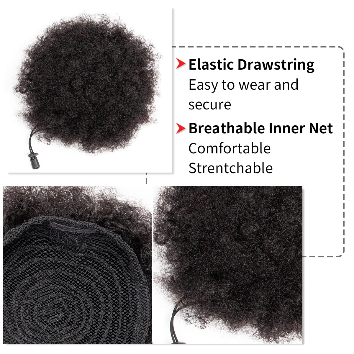 Afro Kinky Puffs 100 % Echthaa – Women Accessories India Bewertung und Preis
